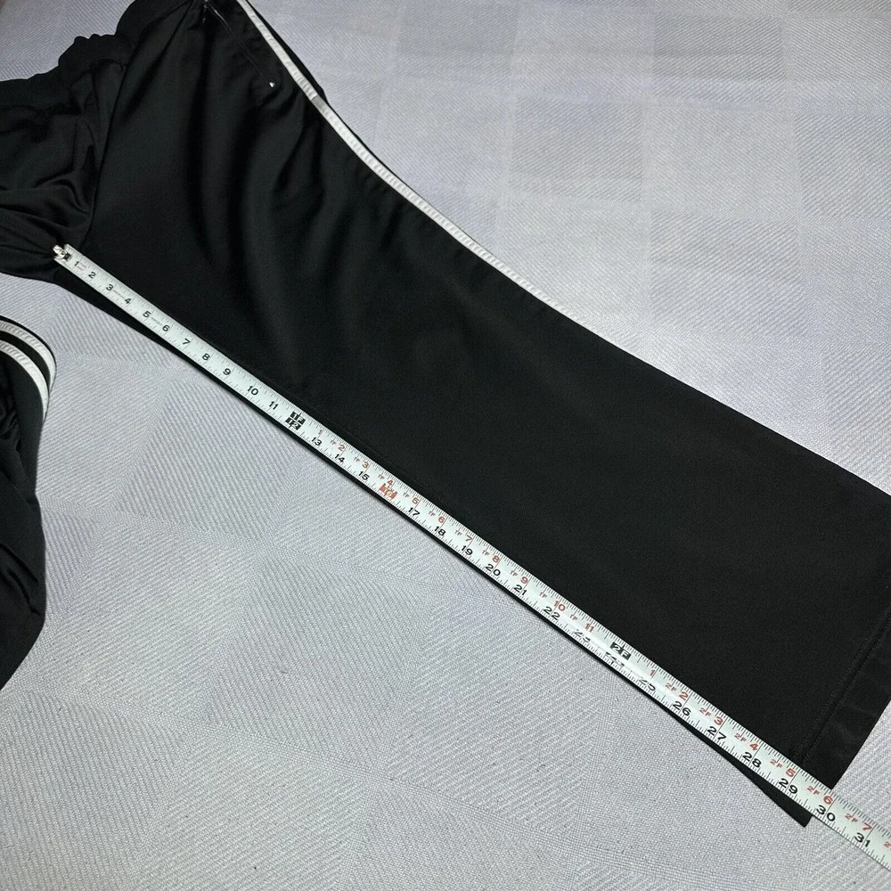 Vintage Y2K Adidas 3 Stripe Zip Pockets Black Track Pants‎ Size Medium
